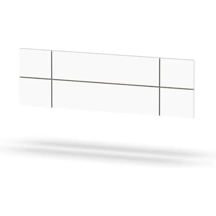 Cabecero Cama Doble de 150 Moderno Geométrico, Blanco, 50x160x3,2cm, Dormitorio de Matrimonio, Modelo Elsa - 1