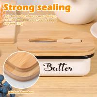 Plato de Mantequilla Metálico con Cortador Caja de Almacenamiento de Queso Reutilizable para Cocina y Comedor - details 1