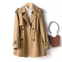 Chaqueta cortavientos con cuello vuelto para mujer, abrigos de moda de otoño - details 2