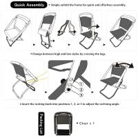 Ba Alta Silla alta plegable Evoer de 2 vías ajustable para pesca, reuniones familiares y acampadas en grupo - details 5