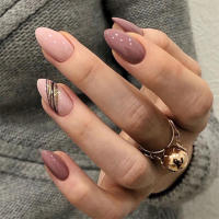 24Pcs Uñas Postizas De Póker Manicura Ballerina Removible Almendra Uñas Falsas De Decoración Para Mujeres Y Niñas Uñas Postizas De Cuchara Completo - details 0