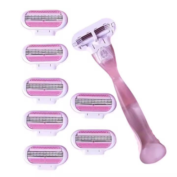 Juego de Cuchillas de Afeitadora de Acero Inoxidable Mango Único y 8 Cuchillas para Mujer - 1