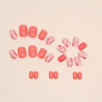 Uñas Postizas Verdes Con Patrón De Leopardo Cortas Y Redondas Completo Cubiertas Francesas Desmontables Para DIY Y Salón 24PCS - details 7