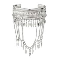 Pulsera de Metal Dorado con Moneda de Hoja Tassel de Brazo Alto para Hombres y Mujeres - details 13