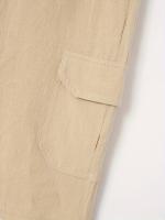 Pantalones cortos Cargo de lino con múltiples bolsillos para hombre, pantalones cortos con cordón de cintura a la moda para exteriores - details 35
