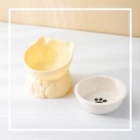 Dispensador de alimentos, cuenco de cerámica para gatos, cuenco creativo y bonito para base alta, alimentador antideslizante desmontable para mascotas, gatito y cachorro - details 6