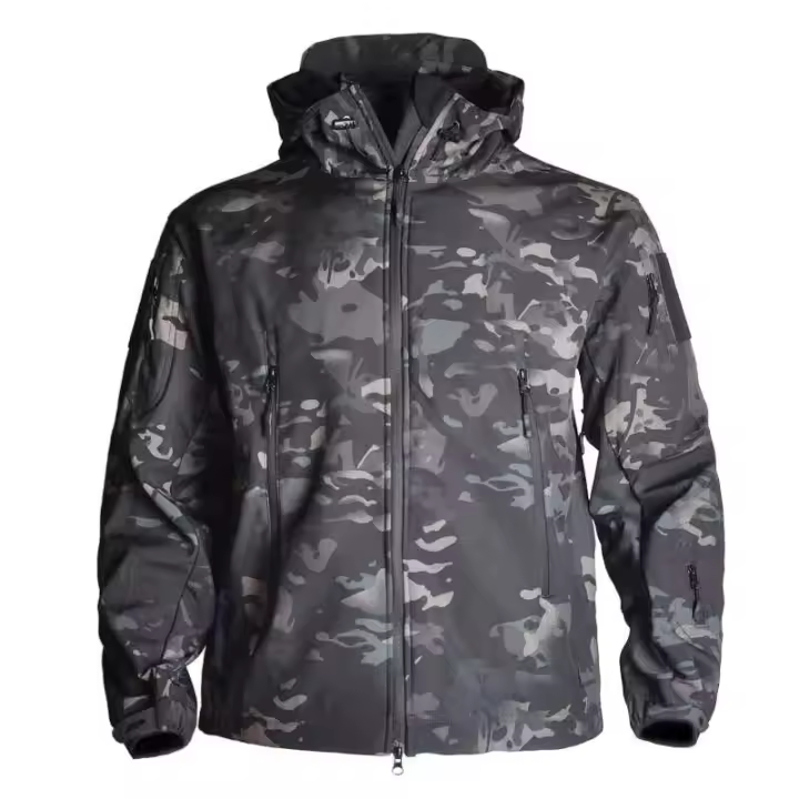 Uniforme, camuflaje negro, chaqueta impermeable. - 1