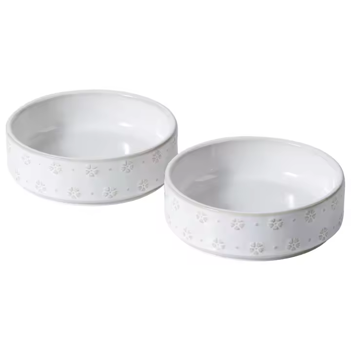 Havniva Juego de 2 cuencos de cerámica de 6.1 pulgadas para perros y gatos, cuencos de comida y agua para cachorros, gatitos, gatos, 2 platos para perros y gatos, comedero para gatos (2 cuencos, - 1