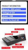 Vtear para Audi Q5 / Q5 Sportback 2025 ~ 2018 Cargador de teléfono móvil para automóvil Cargador QI inalámbrico Adaptador de panel de carga rápida de 15 W Producto interior Accesorios para automóviles - details 2