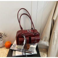 Versión coreana retro de un solo hombro, bolso axilar de gran capacidad, bolso baguette para viajes diarios, bolso Boston, bolso de almohada para mujer - details 12