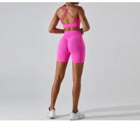 Pantalones cortos de Yoga sin costuras para mujer, mallas deportivas transpirables de secado rápido, de cintura alta, para entrenamiento y gimnasio - details 14
