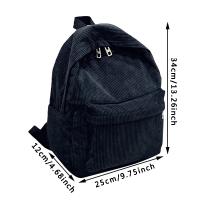 Mochila de Corduroy para Mujer Tendencia en Bolsos de Viaje y Escuela Color Sólido - details 0