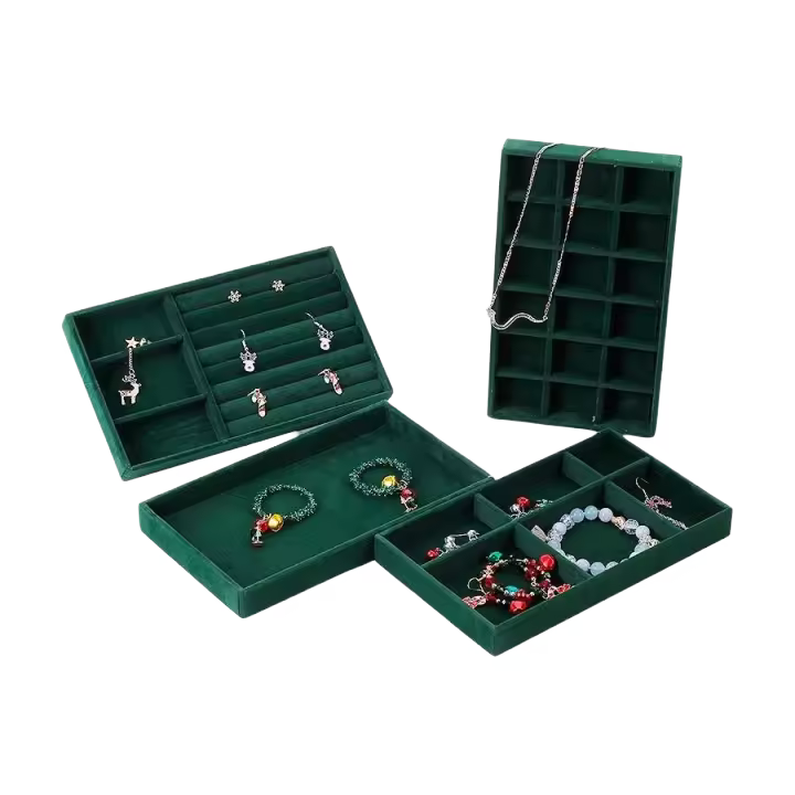 1 pieza, bandeja de joyería con caja cking, color: verde - 1