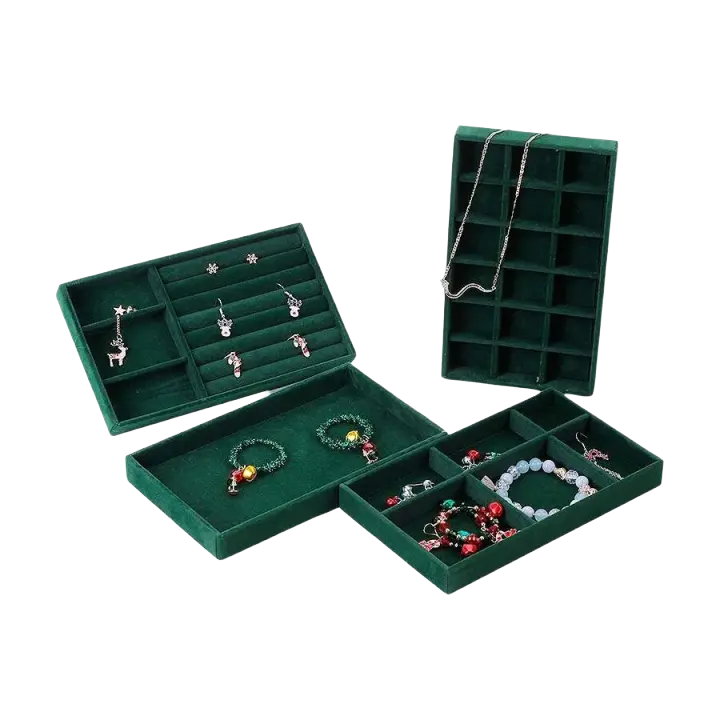 1 pieza, bandeja de joyería con caja cking, color: verde - 1