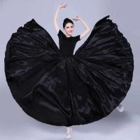 Vestido de bailarina gitana de danza del vientre, swing flamenco español largo satinado brillante de 360/720 grados, varios colores - details 1