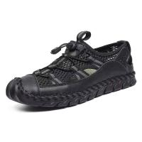 Sandalias de cuero para hombre, calzado deportivo ligero, antideslizante, transpirable, para playa y exteriores, verano - details 18