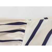 OUWU- Camisa Holgada A Rayas Con Manga De Burbuja Para Mujer, Gran Oferta De Temporada, Nuevo Estilo, Informal, Cuello Tipo Polo, Manga Corta, Top De Moda - details 21
