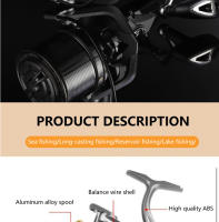 Carrete de Pesca de Alta Velocidad Serie 8000-14000 con Rueda de Fundición Larga Ultraligera de Aleación de Aluminio 17+1 Soporte de Bobina 4.8:1 - details 1