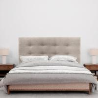 Cabezales de Cama Capitoné hasta el Suelo. Cabezal tapizado ACUALINE Tela y Polipiel. Cabeceros de Cama Matrimonio e Individual (Tela Beige, 160cm (Camas 150/160)) - details 3