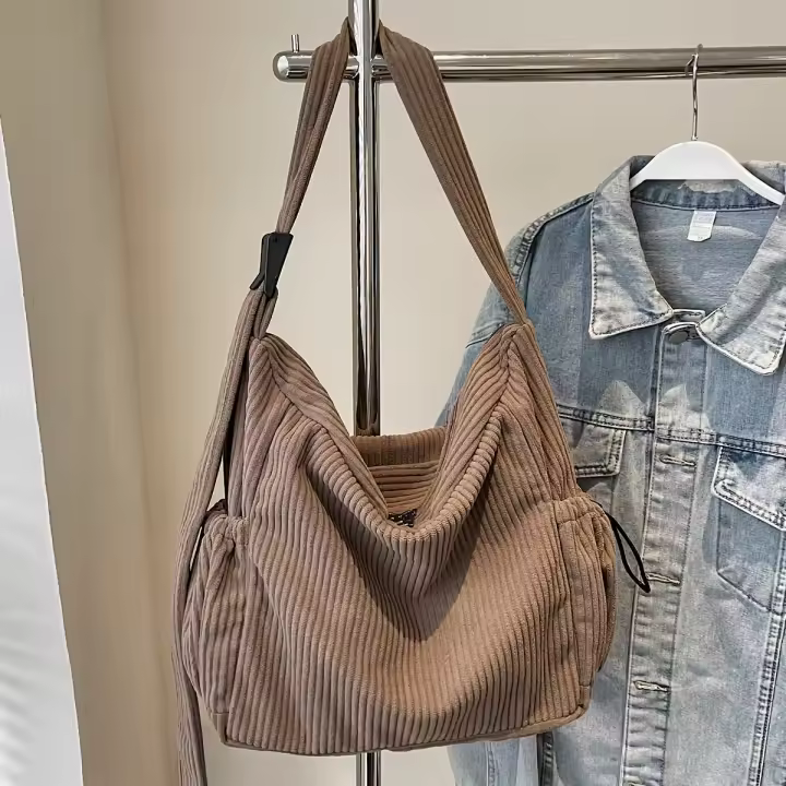 Bolso Cruzado de Terciopelo para Mujer de Gran Capacidad Moda Suave y Duradera con Pequeñas Bolsillos Laterales y Compartimentos Ideal para Viajes Cortos, Trabajo y Viajes Diarios - 1