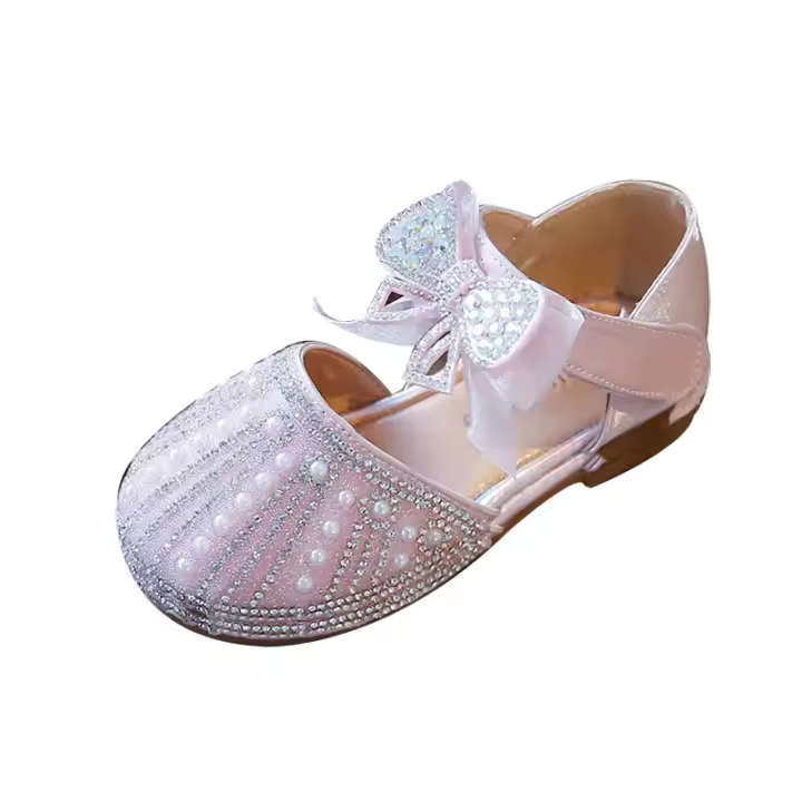 Zapatos de Princesa para Fiesta de Niñas Suela Suave de Diamante de Agua de Perlas - 1