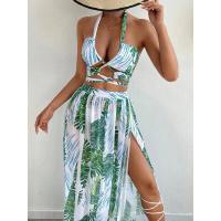 2025 Bikini con cuello cruzado, traje de baño hueco y vestido de playa, traje de baño sexy de 3 piezas para mujer, ropa de playa acolchada, natación de verano - details 2