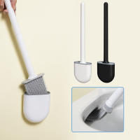 Cepillo de Inodoro de Silicona con Soporte Montado en la Pared Accesorios de Baño Cepillo de Limpieza Suave para el Baño Herramienta de Limpieza Recyclable Mango de Plástico - details 1