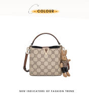 FOXER-Bolso cruzado de cuero sintético para mujer, bandolera con estampado de cubo - details 1
