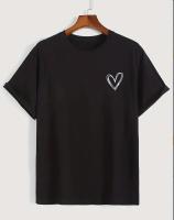 Camiseta de algodón con estampado en forma de corazón para hombre, camiseta informal, ligeramente elástica y transpirable, adecuada para verano al aire libre - details 5