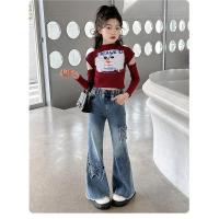 Pantalones Vaqueros para Niñas Primavera 2024 Nuevos Pantalones Acampados para Niños Medianos y Grandes Moda de Ocio Casual para Primavera y Otoño - details 18