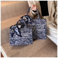 Bolso de Mano Impreso de Estilo Nacional para Mujeres Bolso de Oficina de Gran Capacidad Versátil para Primavera/Verano - details 4