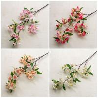Flores artificiales elegantes de Begonia, simulación de tacto Real realista, flores de Malus, flores falsas hechas a mano, decoración de jardín al aire libre - details 6