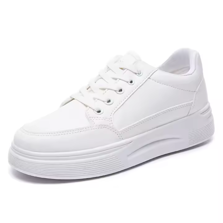 Zapatos deportivos informales con punta redonda, calzado de estudiante blanco, Nuevo estilo de moda - 1