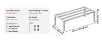 SucceBuy Estante de aluminio para estiba, estante de piso comercial para alimentos de 24" x 14", 8" fuera del piso, estante de almacenamiento de aluminio ajustable con capacidad de 1000 libras, para restaurantes, cocinas, garajes y vehículos - details 10