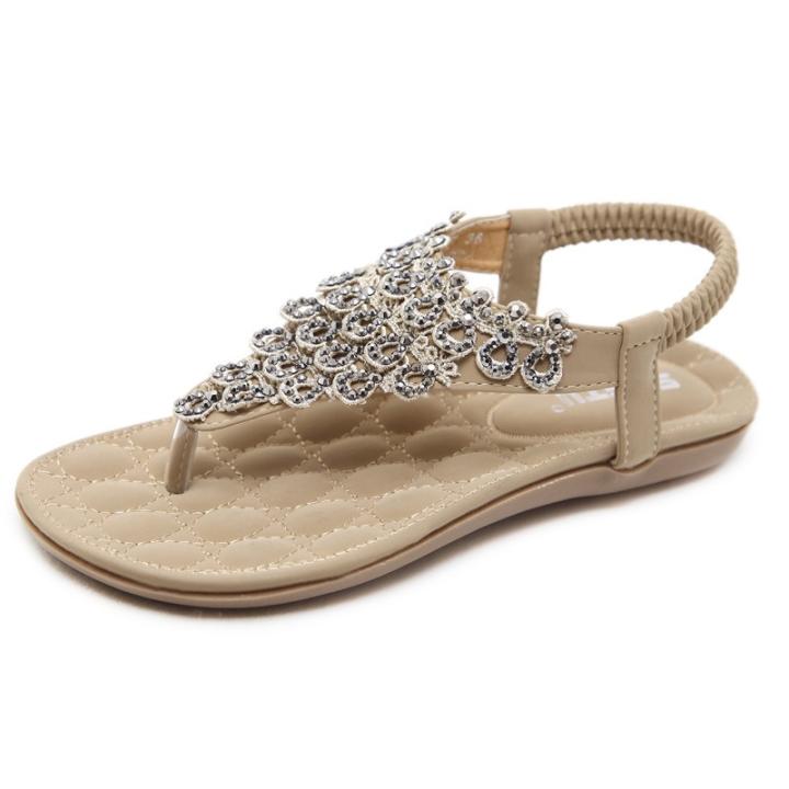 Sandalias Mujer ZOEASHLEY Con Diamantes - Planas Bohemias Verano