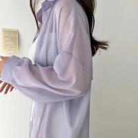 Blusas de Verano para Mujer Sencillas, Suaves, Resistentes al Sol, Moda Coreana Básica con Todo - details 7