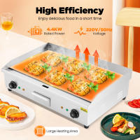 Plancha de encimera para barbacoa eléctrica comercial de 4400 W y 29 pulgadas, parrilla superior plana con pies de goma antideslizantes, potencia fuerte, múltiples rejillas de ventilación, caja de recolección de aceite - details 4