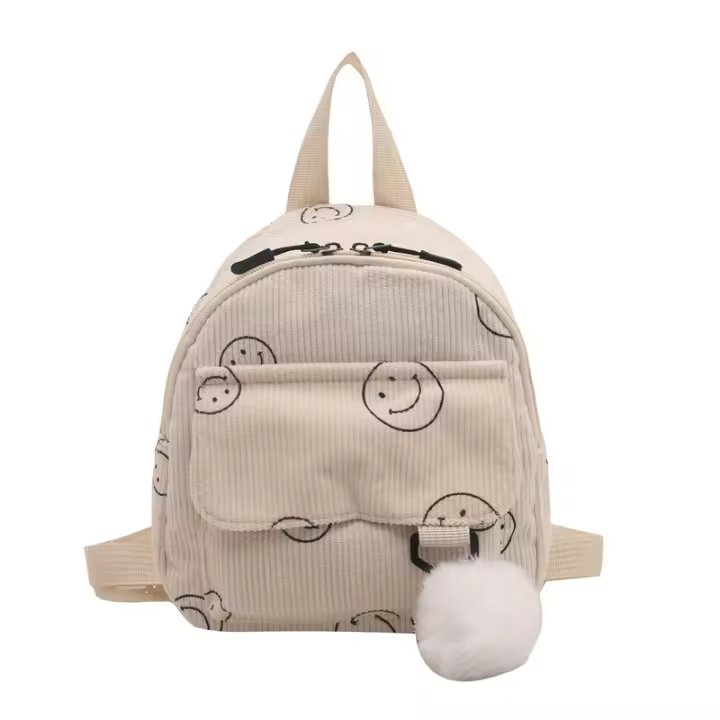 Niñas, Mochila, Estudiante, Color Sólido, Retro, Mochila Escolar, Mujer, Pana, Mochila, Casual - 1