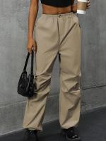 Pantalones femeninos de cintura alta, holgados, de moda coreana, de pierna recta para mujer, primavera/otoño 2025 - details 2