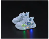 Nuevos zapatos de malla luminosos de primavera y otoño para niños y niñas, zapatos de bebé con suela suave iluminada, zapatos deportivos casuales con velcro para niños a la moda - details 4