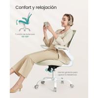 Silla de Oficina, Silla de Escritorio de Malla, Silla Giratoria Ergonómica, Soporte Lumbar, Oscilante, Asiento de 53 cm, Apoyabrazos Abatibles, Negro OBN037BKV2 - details 19