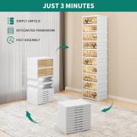 Caja de Zapatos Plegable Duradera 20 Piezas Organizables con Puertas Ajuste Aproximado hasta Tamaño 43 Muebles de Sala - details 3