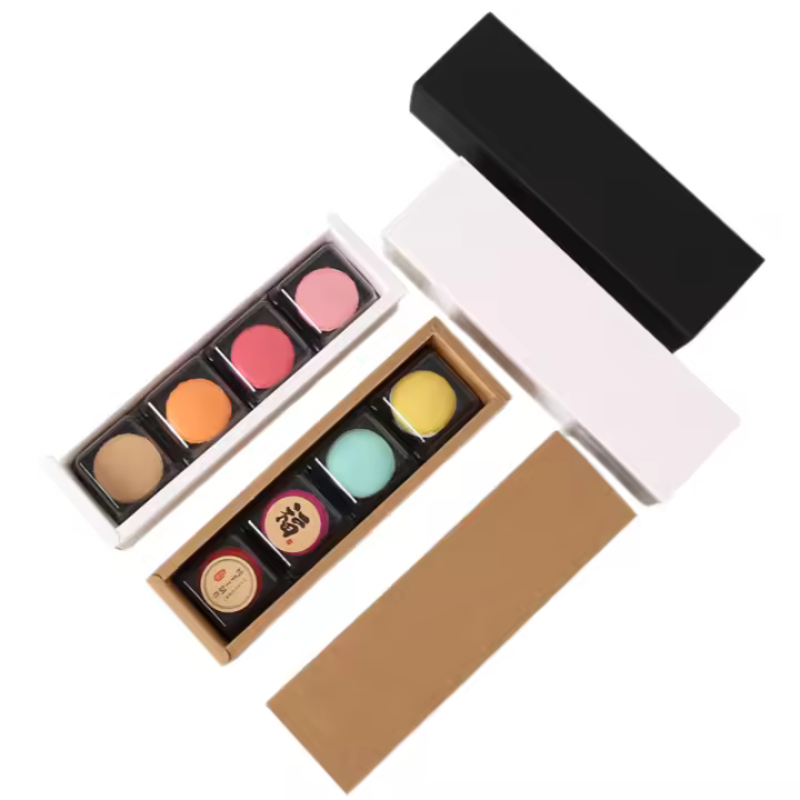 Cajas de Macarons de Papel Kraft 10pcs Ideal para Empaquetado de Pasteles, Galletas, Mooncakes - 1