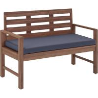Sofá biplaza para exteriores con acolchado, madera de acacia, acabado en nogal, capacidad de carga 102 kg - details 0