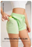 Pantalones cortos deportivos para mujer, pantalones de yoga holgados con cintura de tres cuartos, elásticos, de secado rápido, transpirables y antideslumbrantes - details 5