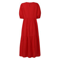 Vestido Largo Casual De Verano Para Mujer ZANZEA 2023 Con Manga Corta Y Cuello Redondo Sobredimensionado Vestidos Femme Elegante Sólido - details 11