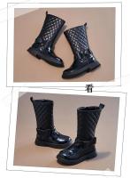 Botas con cremallera lateral para niñas, zapatos informales versátiles para pasarela, antideslizantes, color negro brillante, 2024 - details 7