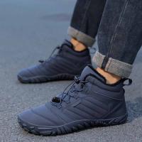 Zapatos descalzos con punta ancha para mujer y hombre, calzado minimalista forrado de piel, suela cero caída, botas de nieve cálidas para caminar al aire libre, Invierno - details 7
