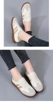 Nuevos zapatos de mujer, zapatos planos informales a la moda, zapatos vulcanizados para mujer, zapatillas para caminar al aire libre, zapatos clásicos cómodos para mujer, negro y blanco - details 5