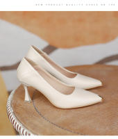 Francés desnudo tacones altos zapatos de mujer stiletto primavera y otoño 2025 nueva primavera solo zapatos profesionales trabajo zapatos de cuero tacón medio - details 17